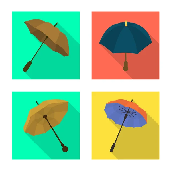 Vektorillustration des Schutzes und des geschlossenen Symbols. Sammlung von Schutz und Regenvektorsymbol für Aktien. — Stockvektor