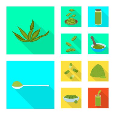 Protein ve deniz logo vektör tasarımı. Protein ve web için doğal hisse senedi simgesi.