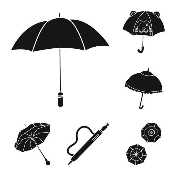 Ilustración vectorial de clima y signo lluvioso. Colección de tiempo y vector de lluvia icono para stock . — Vector de stock