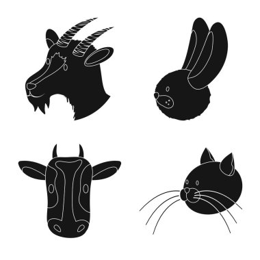 Çiftlik ve organik işareti yalıtılmış nesne. Çiftlik ve kafa stok vektör çizim.