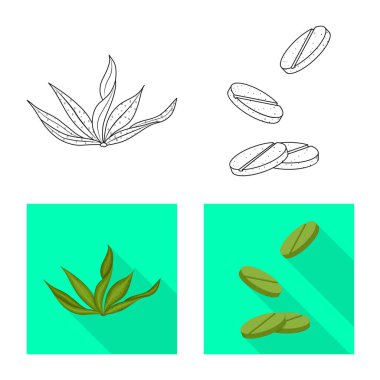 Protein ve deniz logo vektör Illustration. Protein ve web için doğal hisse senedi simgesi.