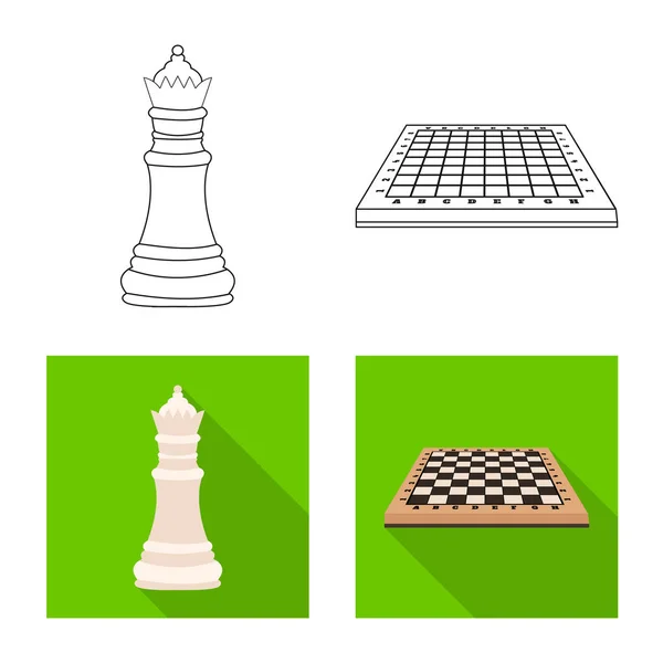 Vektorillustration von Schachmatt und dünnem Symbol. Schachmatt- und Target Stock Vector Illustration. — Stockvektor