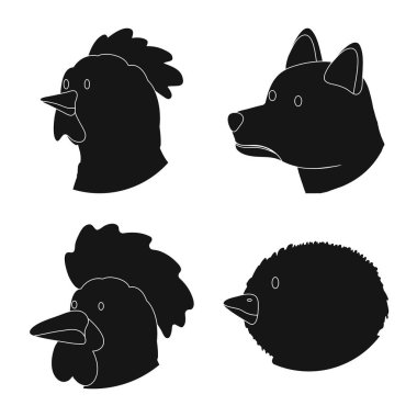 Çiftliğin vektör tasarımı ve organik işaret. Çiftlik ve baş hisse senedi vektör çizimi.