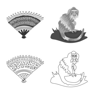 Vektör çizim ve seyahat logosu. Dizi ve geleneksel hisse senedi vektör çizim.