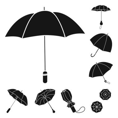 Hava durumu ve yağmurlu ikonun izole nesnesi. Stok için hava durumu ve yağmur vektör simgesi kümesi.
