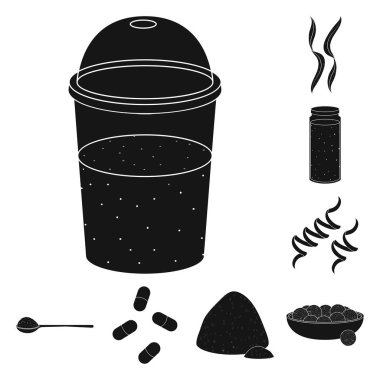 Çim vektör tasarımı ve doğal simge. Çim ve yosun stok vektör illüstrasyon koleksiyonu.