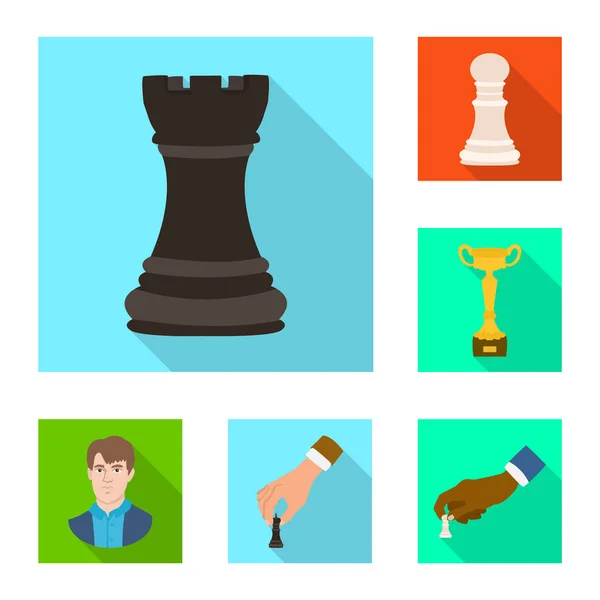 Vector design of checkmate and thin logo. Collection of checkmate and target stock symbol for web. — Stock Vector