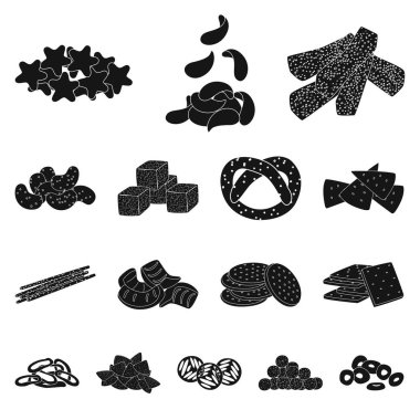 Parti ve pişirme logosu vektör tasarımı. Web için parti ve gevrek stok sembolü kümesi.