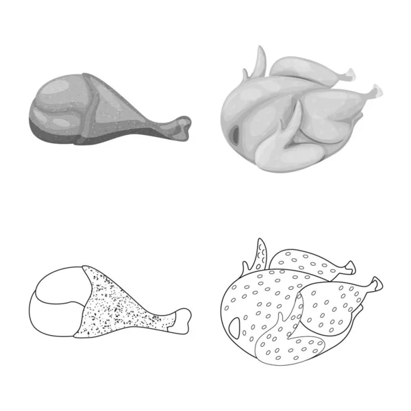 产品和家禽标志的独立对象。集产品和农业载体图标为股票. — 图库矢量图片
