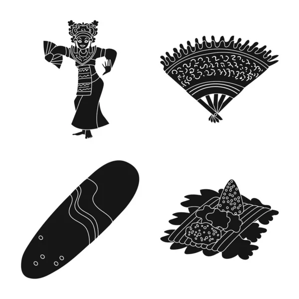 Objeto aislado e icono tradicional. Colección y símbolo de stock de bali para web . — Vector de stock