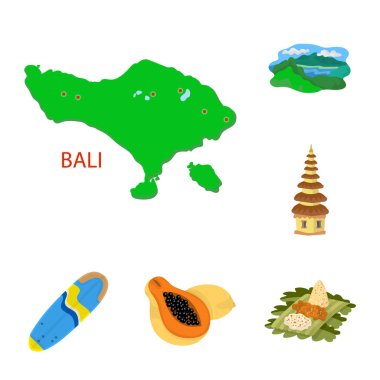 Bali ve Endonezya ikonunun izole nesnesi. Bali ve Karayip hisse senedi temsili.