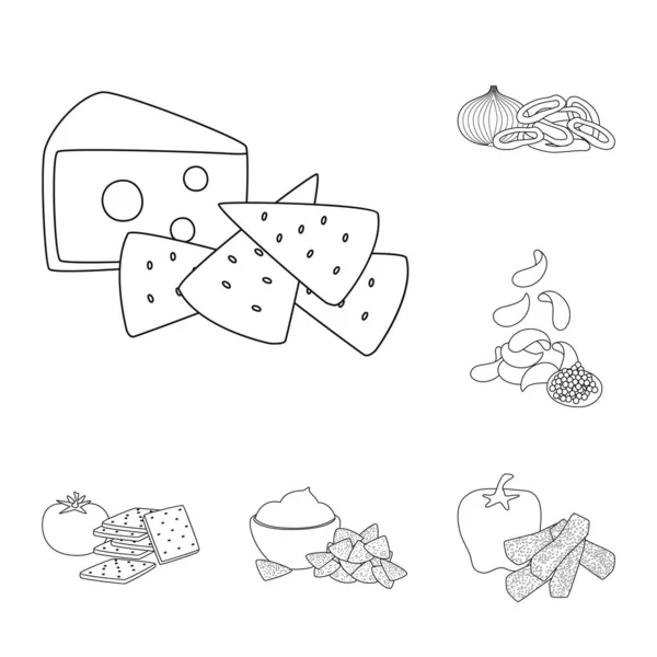 Illustration vectorielle du goût et symbole croquant. Collection de symbole de goût et de bouillon de cuisson pour toile . — Image vectorielle