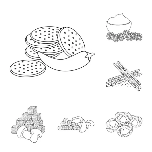 Ilustración vectorial de sabor y signo crujiente. Colección de sabor y cocina icono vectorial para stock . — Vector de stock