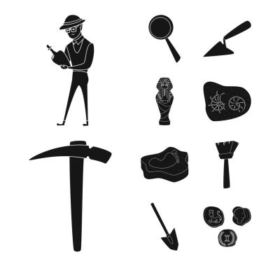 Müze vektör illüstrasyon ve özellikleri logo. Web için müze ve tarihi stok sembolü koleksiyonu.