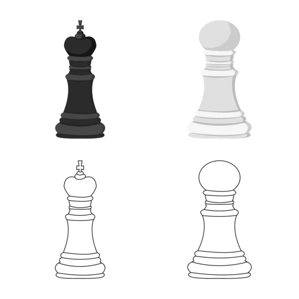 Isolated object of checkmate and thin logo. Collection of checkmate and target vector icon for stock. — Stock Vector