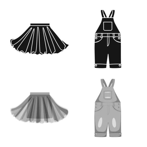 Illustrazione vettoriale del segno moda e abbigliamento. Set di moda e cotone icona vettoriale per magazzino . — Vettoriale Stock