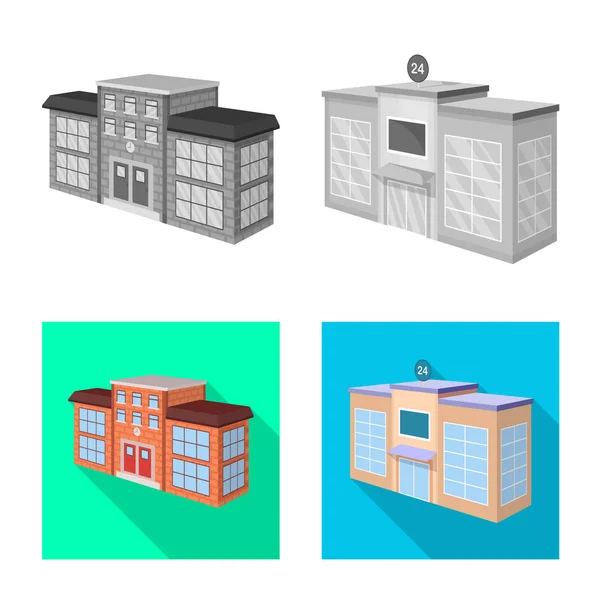 Illustration vectorielle du logo de la construction et du bâtiment. Ensemble de construction et icône vectorielle immobilière pour stock . — Image vectorielle