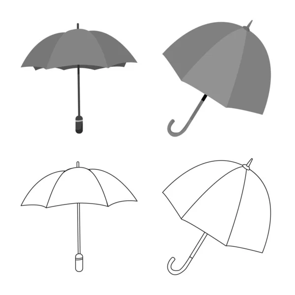 Diseño vectorial de protección y símbolo cerrado. Conjunto de protección e ilustración del vector de stock lluvioso . — Vector de stock