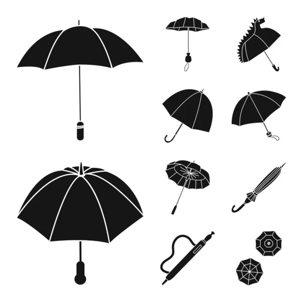 Vector ontwerp van het weer en regenachtige logo. Collectie van weer en regen voorraad vector illustratie. — Stockvector