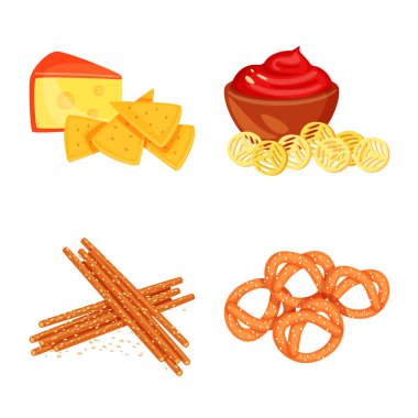 Gıda ve ürün sembolü izole nesne. Stok için gıda ve parti vektör simgesi kümesi.