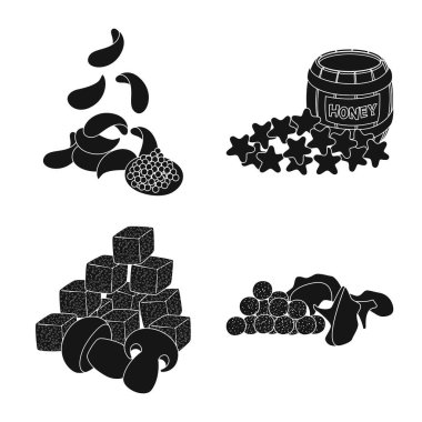 Madde ve organik logo vektör illüstrasyon. Stok için malzeme ve ürün vektör simgesinin toplanması.