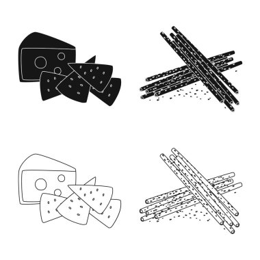 Tat ve daiç simge vektör tasarımı. Tat ve organik hisse senedi vektör çizim koleksiyonu.