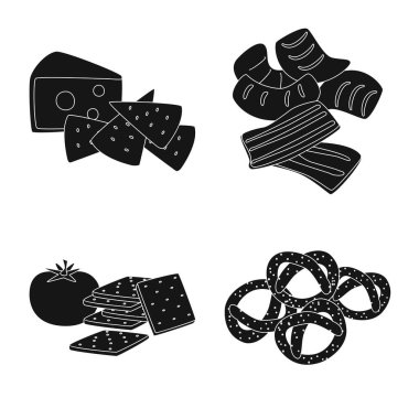 Madde ve organik işareti vektör tasarımı. Stok için bileşen ve ürün vektör simgesi kümesi.