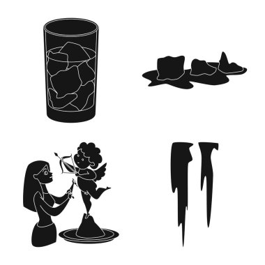 Soğuk ve şeffaf logo vektör Illustration. Hisse senedi için soğuk ve su vektör simge topluluğu.