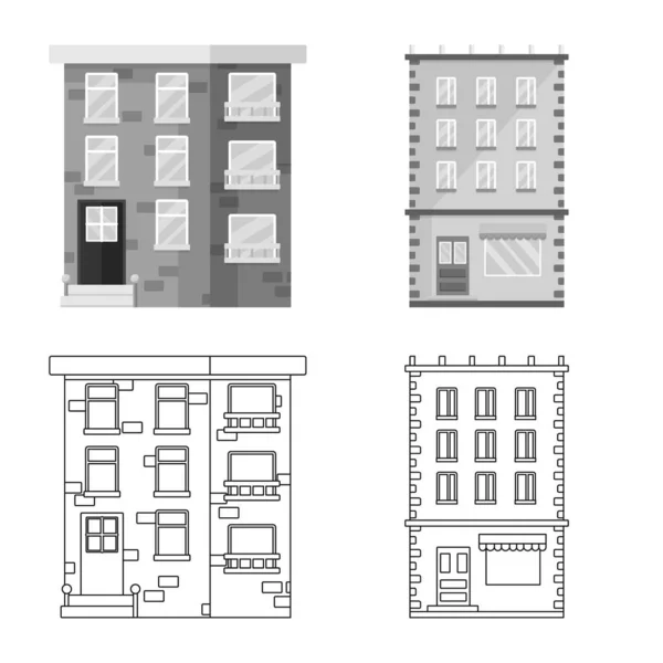 Vektor illustration av kommunalt och centrera logotyp. Uppsättning av kommunalt och estate lager vektorillustration. — Stock vektor