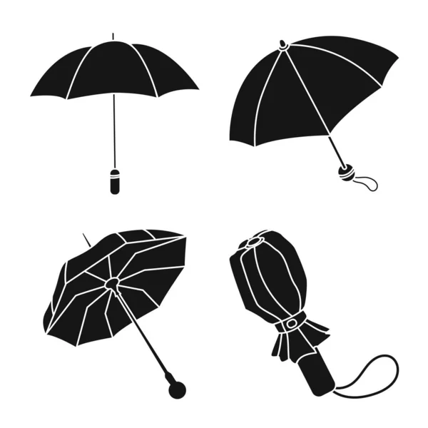 Diseño vectorial de clima y signo lluvioso. Conjunto de tiempo y vector de lluvia icono para la acción . — Vector de stock