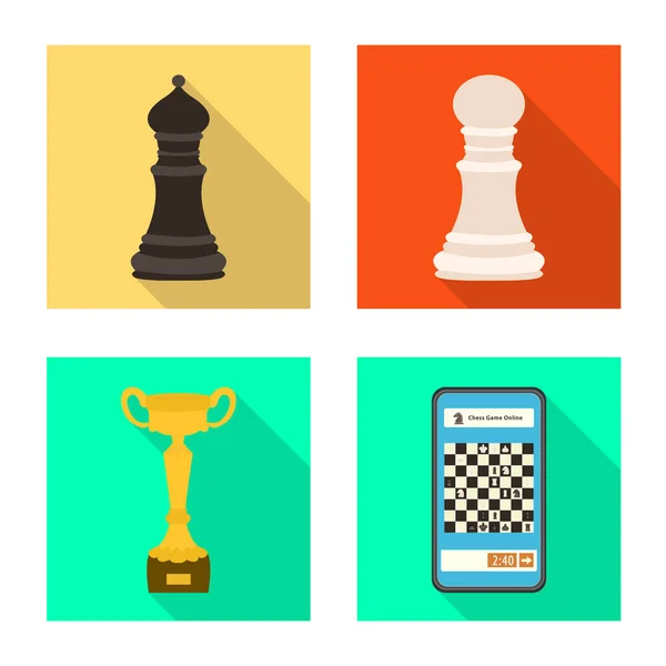 Isolated object of checkmate and thin symbol. Collection of checkmate and target stock symbol for web. — Stock Vector