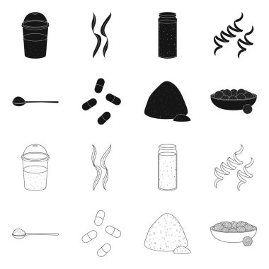 Protein ve deniz simge vektör tasarımı. Protein ve web için doğal hisse senedi simgesi toplama.