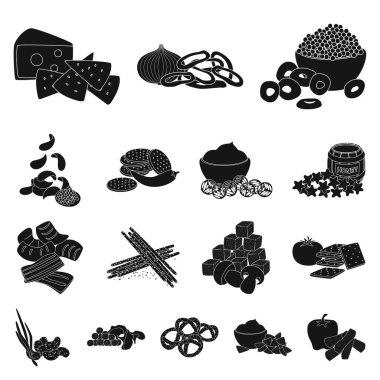 Vektör Illustration madde ve organik simge. Web için madde ve ürün stok sembolü koleksiyonu.