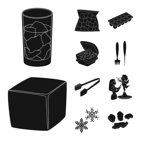 Diseño vectorial de símbolo frío y transparente. Colección de ilustración de vector de stock de agua y frío . — Vector de stock