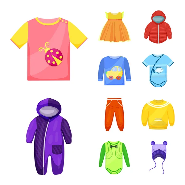 Vektorillustration des Baby- und Kinderlogos. Set von Baby- und Kinderaktienvektorillustration. — Stockvektor