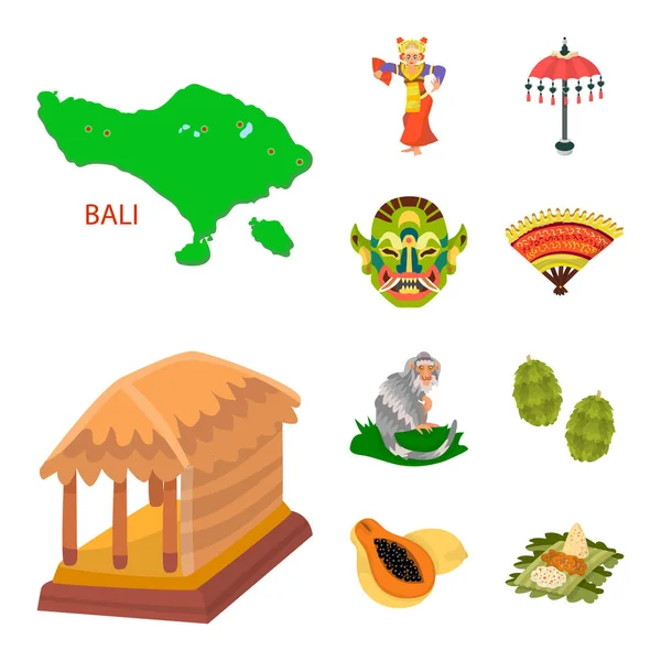 Diseño vectorial del logotipo de bali e indonesia. Colección de bali y símbolo de stock caribeño para web . — Vector de stock