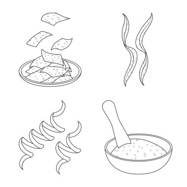 Gıda ve vegan işareti vektör tasarımı. Gıda ve weed stok vektör illüstrasyon koleksiyonu.