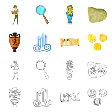 Hikaye ve öğeleri simge vektör Illustration. Hikaye ve öznitelikleri hisse senedi vektör çizim seti.