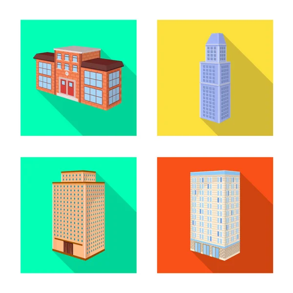 Vector illustration of construction and building icon. Set of construction and estate vector icon for stock. — Stock Vector