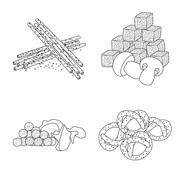Wektor ilustracja smak i chrupiące symbol. Zestaw smaku i gotowania ilustracji wektorowych. — Wektor stockowy