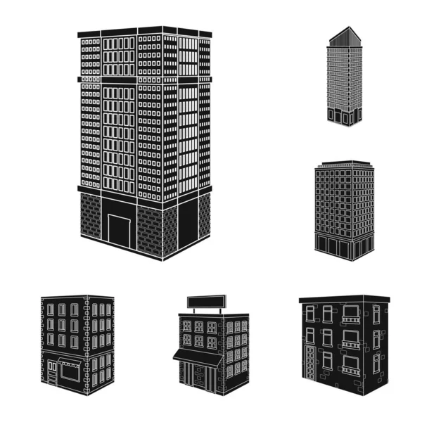 Ilustração vetorial da arquitetura e do símbolo da propriedade. Conjunto de arquitetura e construção de ilustração vetorial . — Vetor de Stock