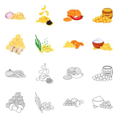 Tat ve daiç simge vektör Illustration. Tat ve web için organik hisse senedi simgesi toplama.