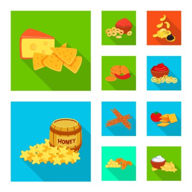 Tat ve işareti daiç yalıtılmış nesne. Tat ve organik hisse senedi vektör çizim koleksiyonu.