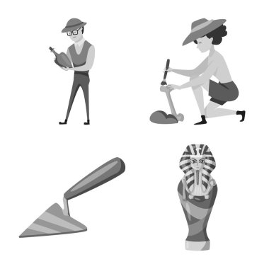 Hikaye ve keşif simgesinin vektör illüstrasyonu. Stok için hikaye ve öğeleri vektör simgesikoleksiyonu.