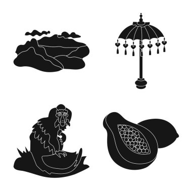 Vektör tasarımı ve geleneksel işareti. Web için set ve bali stok sembolü.