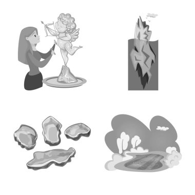 Kare ve saflık logosu izole nesne. Stok için kare ve dondurulmuş vektör simgesinin toplanması.