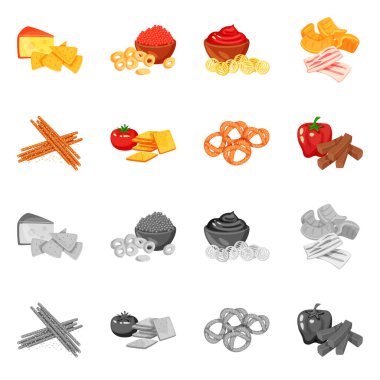 Tat ve daiç simgesi yalıtılmış nesne. Tat ve organik hisse senedi vektör çizim koleksiyonu.