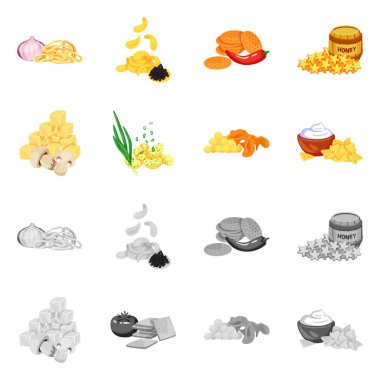 Tat ve işareti daiç vektör Illustration. Tat ve hisse senedi için organik vektör ikon koleksiyonu.
