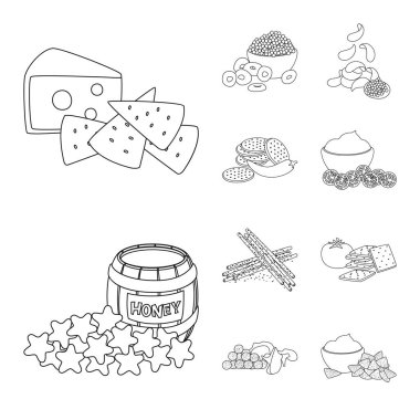 Tat ve gevrek sembolü vektör tasarımı. Web için tat ve pişirme stok sembolü koleksiyonu.