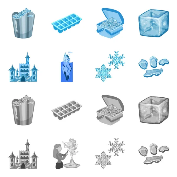 Diseño vectorial de textura y logo congelado. Colección de textura y símbolo de stock transparente para web . — Vector de stock
